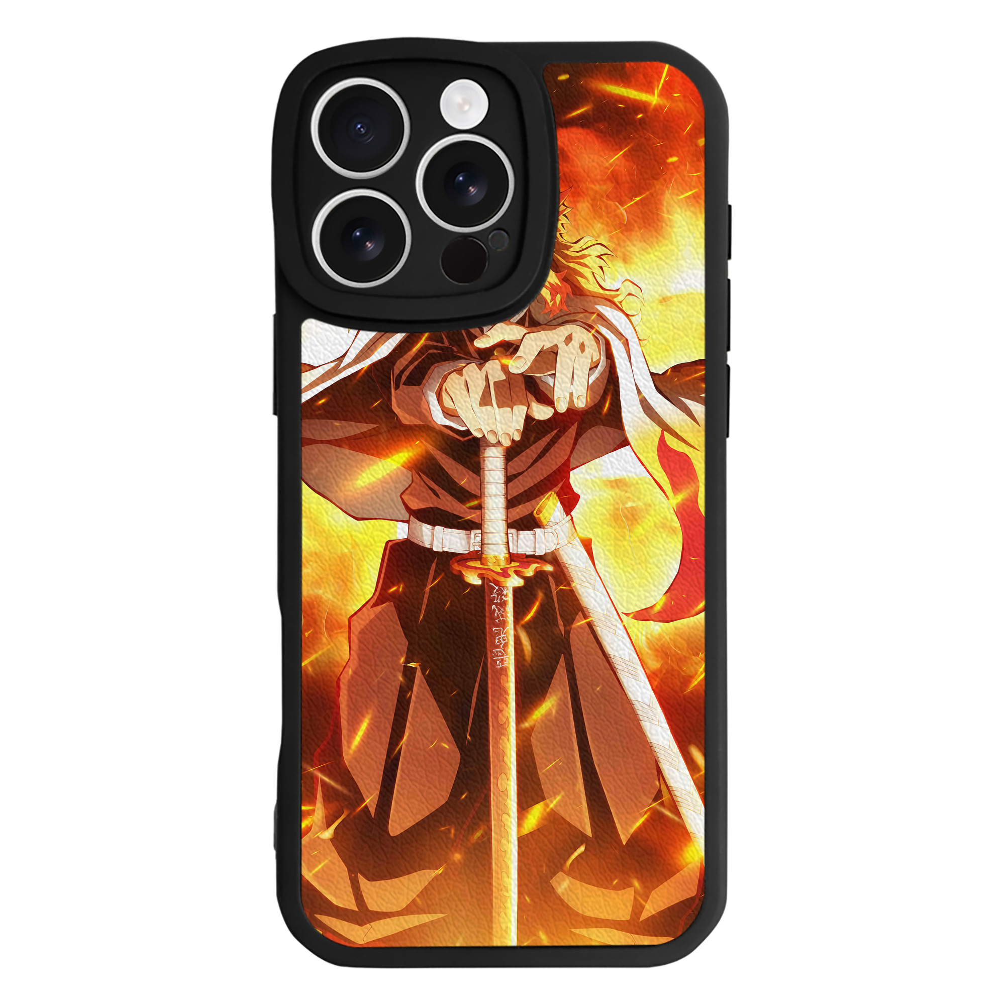 （画像用） 炎柱-煉󠄁獄 杏寿郎／れんごく きょうじゅろう Rengoku Kyoujurou 【iPhone 16シリーズ対応】シリコンスマホケース（レザー調） 材質：シリコン